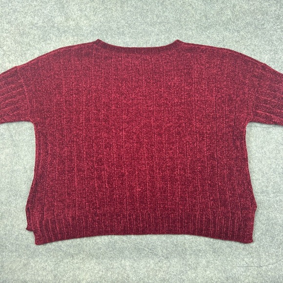 Seven7 Sweater Womens 2X XXL Red Wine Chenille Cable Knit Pullover Soft Cozy - Picture 6 of 11